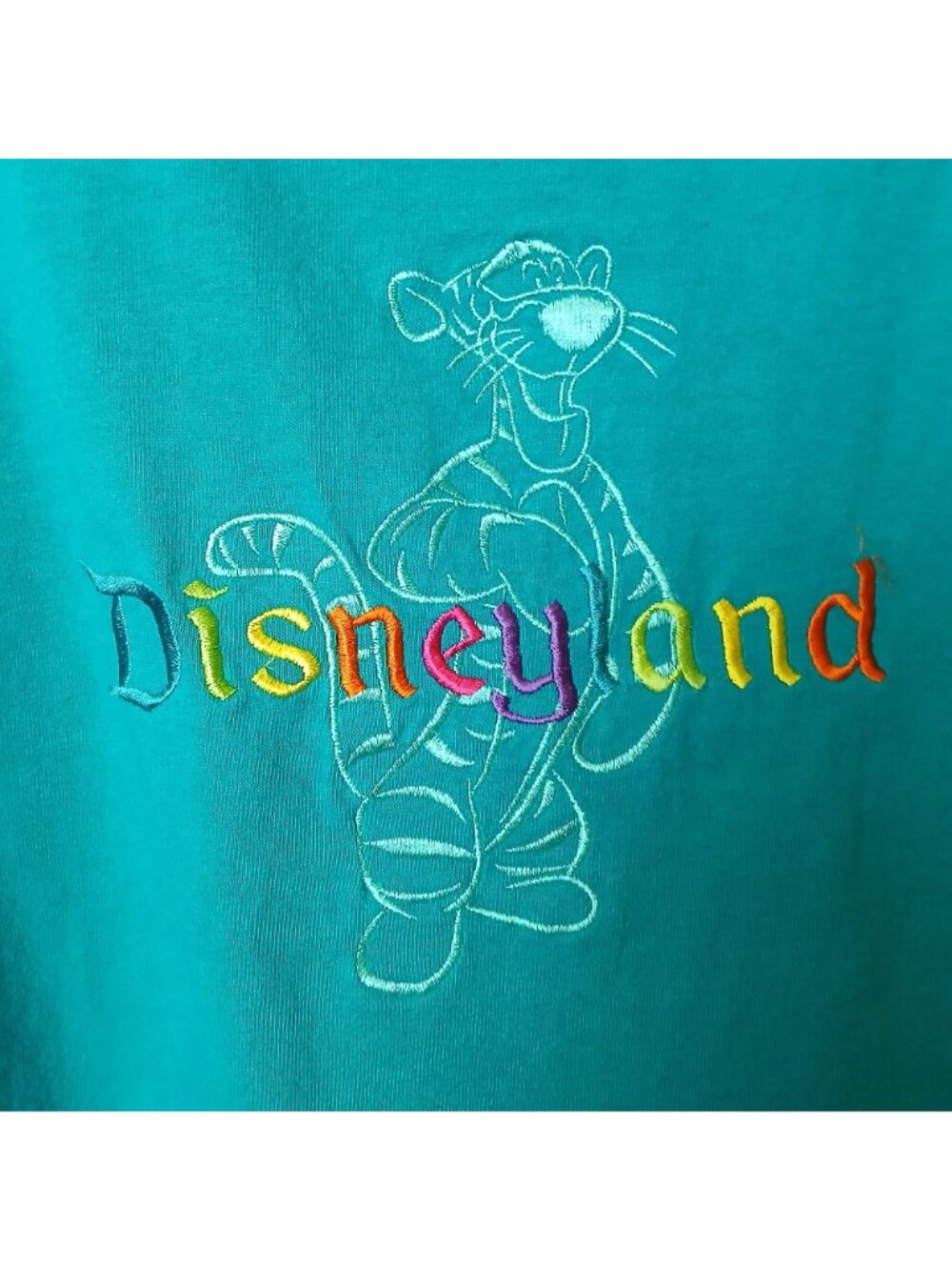Disney Store Green Tigger Embroidered T-Shirt 2X Disneyland Altered #D-43 - Picture 3 of 6